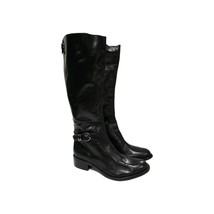 Via Spiga BLACK LEATHER Boot Charcoal Harness Knee High Zipper Riding 7.... - $2,802.29 MXN