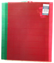 Needloft Quick-Count 3 Sheets 7 Mesh Plastic Canvas 10.5 x 13.5 Xmas Green &amp; Red - £8.18 GBP