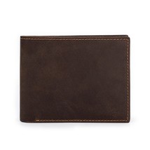 CONTACT&#39;S Mens Short Wallet RFID Crazy Horse Leather Wallets Man Bifold Casual Z - £85.14 GBP