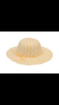 Yellow Wide Brim Sun Hat 13” Easy Breezy Protection Made Beautiful One Size  - £27.51 GBP