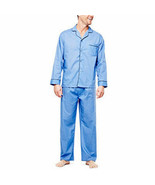 Hanes Ultimate Men&#39;s Pajama Set Big &amp; Tall Broadcloth Blue Size 4XL NEW $60 - £28.01 GBP
