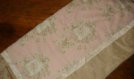 Bebe Chic Angelica Crib Blanket Pink White Taupe Toile Cherubs Angels EUC - £11.77 GBP