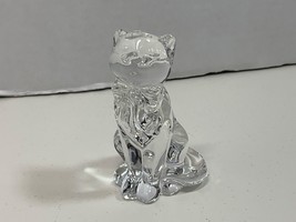 Lenox Fine Crystal Cat Figurine Sitting Kitten With Bow Germany Stamp Mark - £11.79 GBP