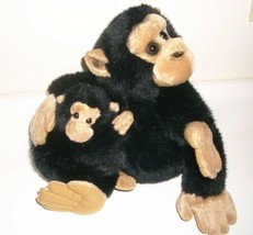10&quot; Fiesta Chimp Chimpanzee Mom &amp; Baby Black Monkey Stuffed Animal Plush Toy Tag - £22.78 GBP