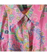 Lauren Ralph Lauren Cotton Pink Paisley Button-Down Blouse Barbie Core XL - $41.03 CAD