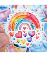 50 PCS Baby Rainbow Sticker Pack, Fairytale Stickers, Cartoon Rabbit Sti... - £7.88 GBP