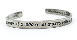 Whitney Howard Journey Of 1000 Miles Pewter Cuff Bracelet - £10.87 GBP