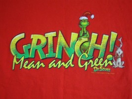 The Grinch Who Stole Christmas Dr. Seuss Movie Book Cartoon Red T Shirt L - £11.24 GBP