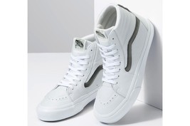 Vans SK8 Hi Big Mood Leather Shoes 751505 White/Reflective Silver Men&#39;s Size 11 - £69.01 GBP