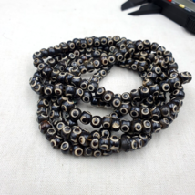 Lot 2 Old Tibetan Carving Yak Bone Necklace Tribal Decorated Beads Strands #B7 - £22.75 GBP