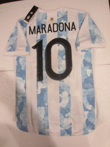 Diego Maradona Argentina Maradona Tribute Match Slim Home Soccer Jersey 2020-21 - £71.72 GBP