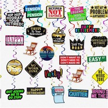 Retirement Revelry 25-Piece Hanging Swirls - Hilarious Happy Retirement Party De - $41.57