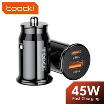 toocki usb c car charger qc 4.0 pd3.0 45w type c fast car phone for iphone 14 13 - £9.49 GBP