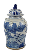 Vintage Style Blue and White Porcealin Temple Jar 20&quot; Plants - £210.39 GBP