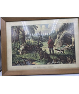 THE BEWILDERED HUNTER by Currier &amp; Ives Framed Art Print Hunting Dog/ Ma... - €29,96 EUR