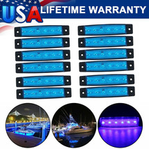 12 Pcs Marine Boat Led Deck Courtesy Lights Waterproof Blue Stern Transo... - $22.29