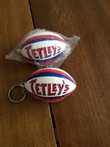 2 Tetley&#39;s Rugby shaped Keychain. New in Plastic. - $8.23