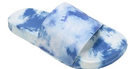 Time And Tru Women&#39;s Slip On Slide Sandals Size 11/12 NEW Blue Tie Dye Color - £14.36 GBP