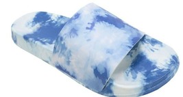 Time And Tru Women&#39;s Slip On Slide Sandals Size 11/12 NEW Blue Tie Dye C... - $18.37