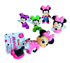 Minnie Mouse PVC Figures Lot of 4 Disney Small Toys 3 Cake Toppers / 1 Stretchy - £4.56 GBP