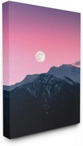 Stupell Industries Moon Rise Over Mountains With Pink Sky Photograph, 16 X 20 - £28.76 GBP