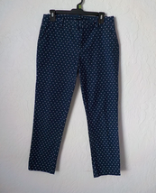 Vintage Tommy Hilfiger Blue Polka Dots Pants Slacks Flat Front Women 8 S... - £14.07 GBP