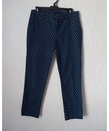 Vintage Tommy Hilfiger Blue Polka Dots Pants Slacks Flat Front Women 8 S... - £14.11 GBP