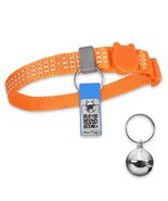 NaviTagi Cat Breakaway Collar XS Orange Reflective Soft Adjustable Bell - $64.35 MXN