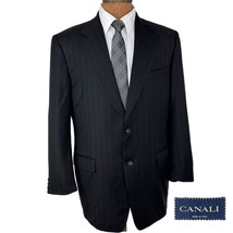 Canali Mens 3 Button Blazer Size 42R Blue Wool Striped Made in Italy - $115.82