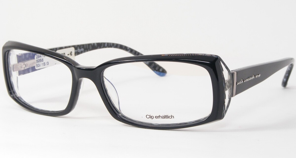 VISTAN Herchen 6056 3 Black /Blue /Clear UNIQUE EYEGLASSES w/ Crystals 5... - $76.60