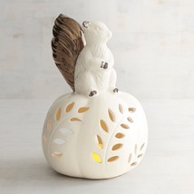 Nwt Pier 1 IVORY/ White Ceramic Squirrel Tea Light Candle Holder - £14.89 GBP
