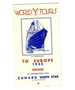 1935 Cunard White Star World Y Tours to Europe YMCA Berengaria Georgic M... - £19.52 GBP