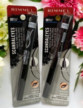 2-Rimmel Scandaleyes Thick and Thin Eyeliner 2 in 1 Tip 001 Black Waterp... - £12.02 GBP