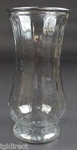 Vintage Clear Glass Panel Pattern Footed Flower Vase 9.75&quot; Tall Home Decor - £15.14 GBP