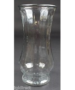 Vintage Clear Glass Panel Pattern Footed Flower Vase 9.75&quot; Tall Home Decor - £15.45 GBP