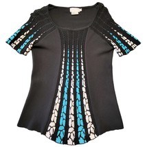 Adore Women Shirt Size S Black Preppy Short Sleeve Boho Chic Classic Scoop Neck - £9.88 GBP