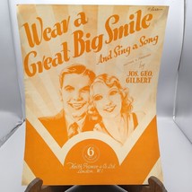 Vintage Sheet Music, Wear a Great Big Smile and Sing a Song by Gilbert, Prowse - £9.87 GBP