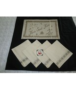NOS Set of 4  HOME SWEET HOME Linen PLACEMATS &amp; NAPKINS - 19&quot; x 13&quot; - Be... - £19.95 GBP