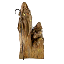 Roman Inc. Nativity Figurine One-Piece Jesus Mary Joseph Gold Paint Acce... - £22.79 GBP