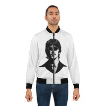 Ringo Starr Men&#39;s Black and White Bomber Jacket, 100% Polyester, All Ove... - £67.07 GBP+