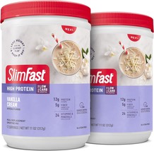 SlimFast Meal Replacement Smoothie Mix, 24 Servings, High Protein, Vanilla Cream - £49.27 GBP