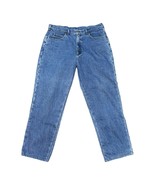 LL Bean High Waisted Flannel Lined Warmed Blue Jeans 36x29 Warm Weather ... - $28.04