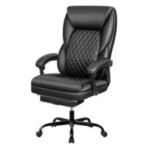 Office Chair, Big And Tall Office Chair Executive Office Chair With Foot Rest Er - £215.25 GBP