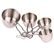 Appetito Stainless Steel Measure Cups with Wire Handles 4pcs - £34.81 GBP