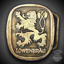 Vintage Belt Buckle Lowenbrau Lion Beer Brewery # 994 Gold-Tone - £24.72 GBP