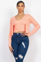 Women&#39;s Crop Tank Top &amp; Cardigan Sweater Set - $418.54 MXN