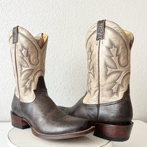 Rod Patrick Mens Cowboy Boots 14A Antique Mocha Bison Brown Western Leat... - $346.50