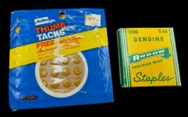 Vintage Office Supplies Lot Amtrac 62 Thumb Tacks Arrow S-66 Staples - $12.00
