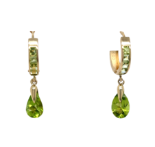 14k Yellow Gold Peridot Dangle Earrings 2.5g - $6,519.35 MXN