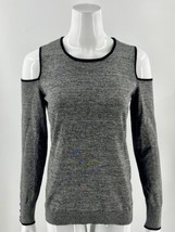 Calvin Klein Cold Shoulder Sweater Size Small Gray Heathered Pullover Wo... - $25.25